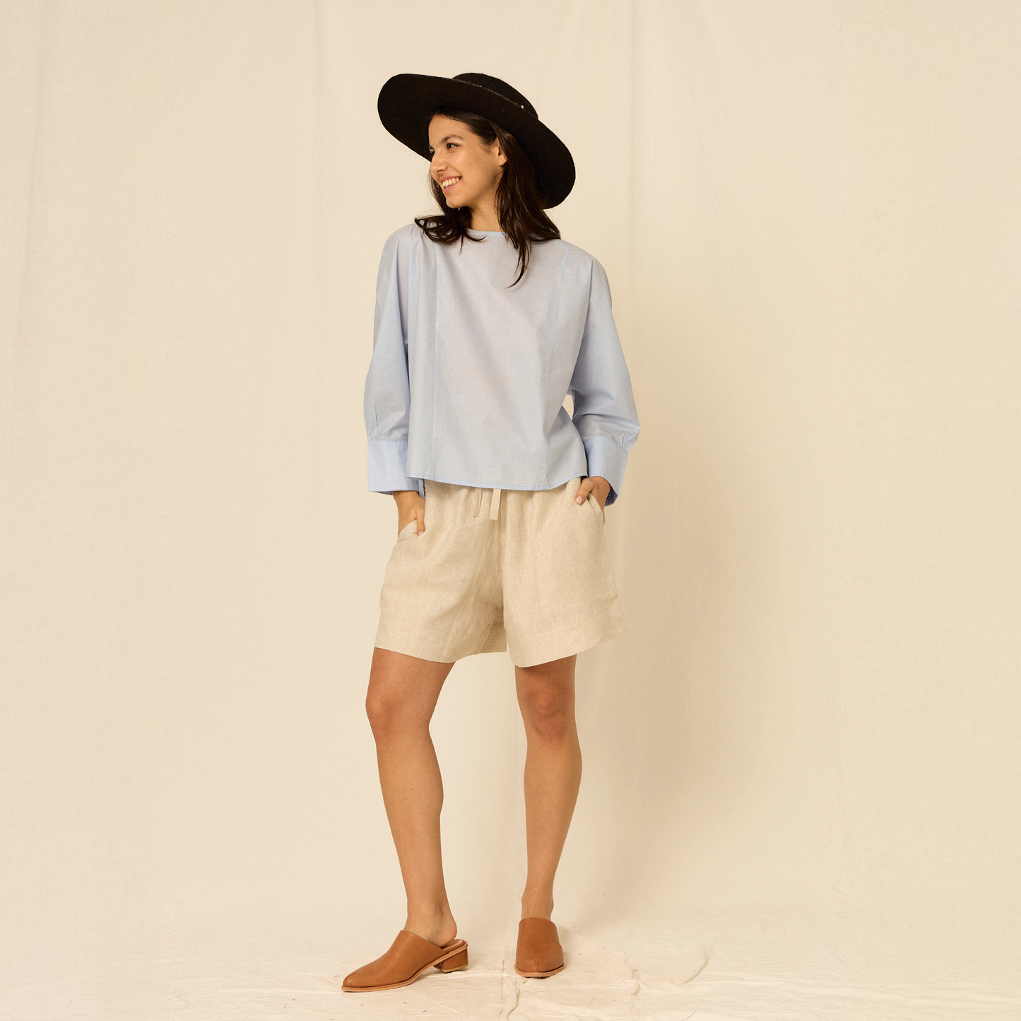 Top Irma | Cotton | Sky blue