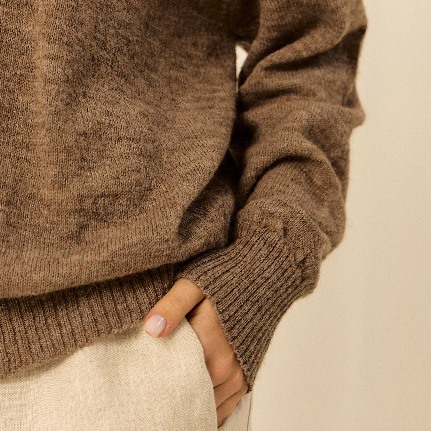Sweater Clara | Llama & Merino | Pecán
