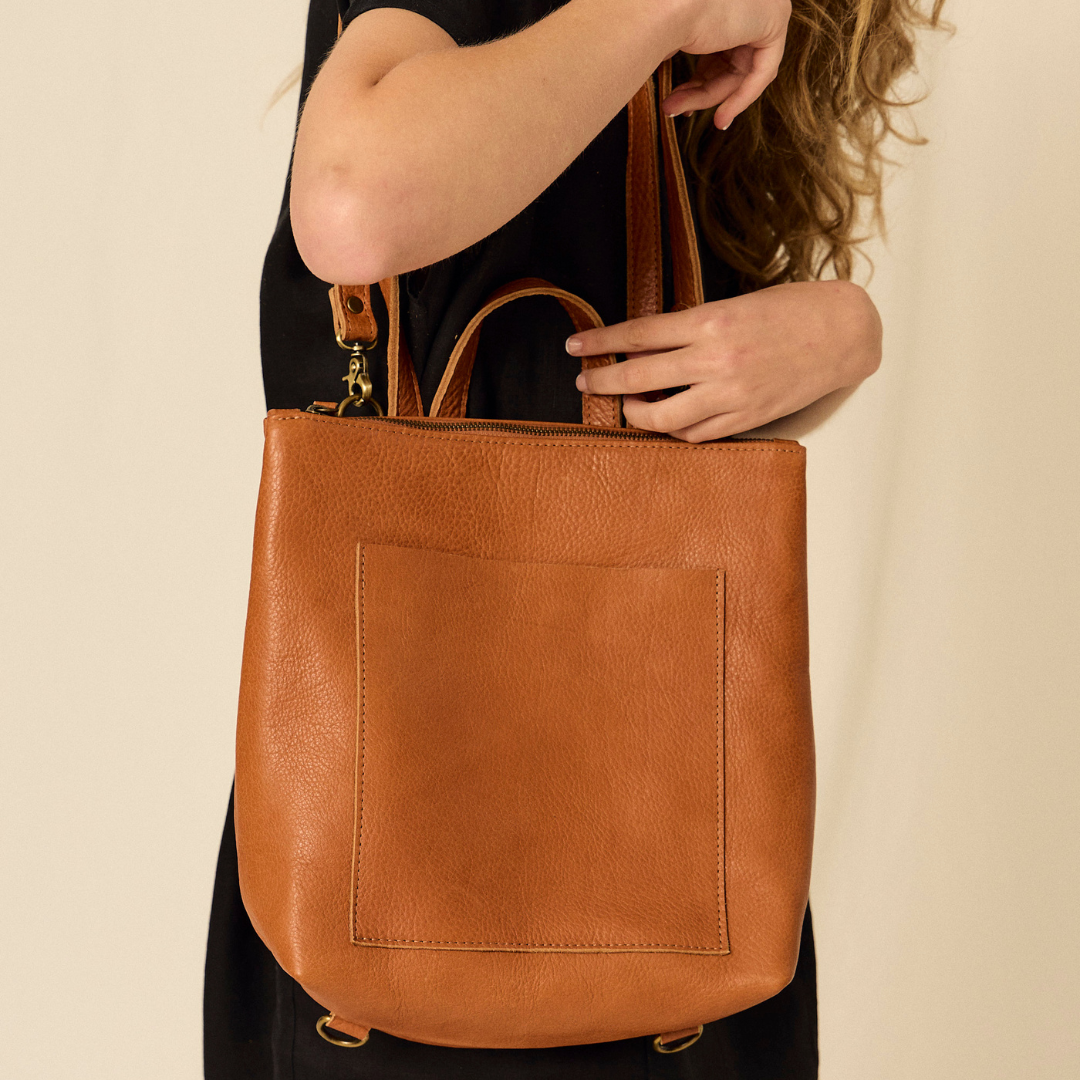 Mochila Ornella | Cuero de Curtido Vegetal | Suela