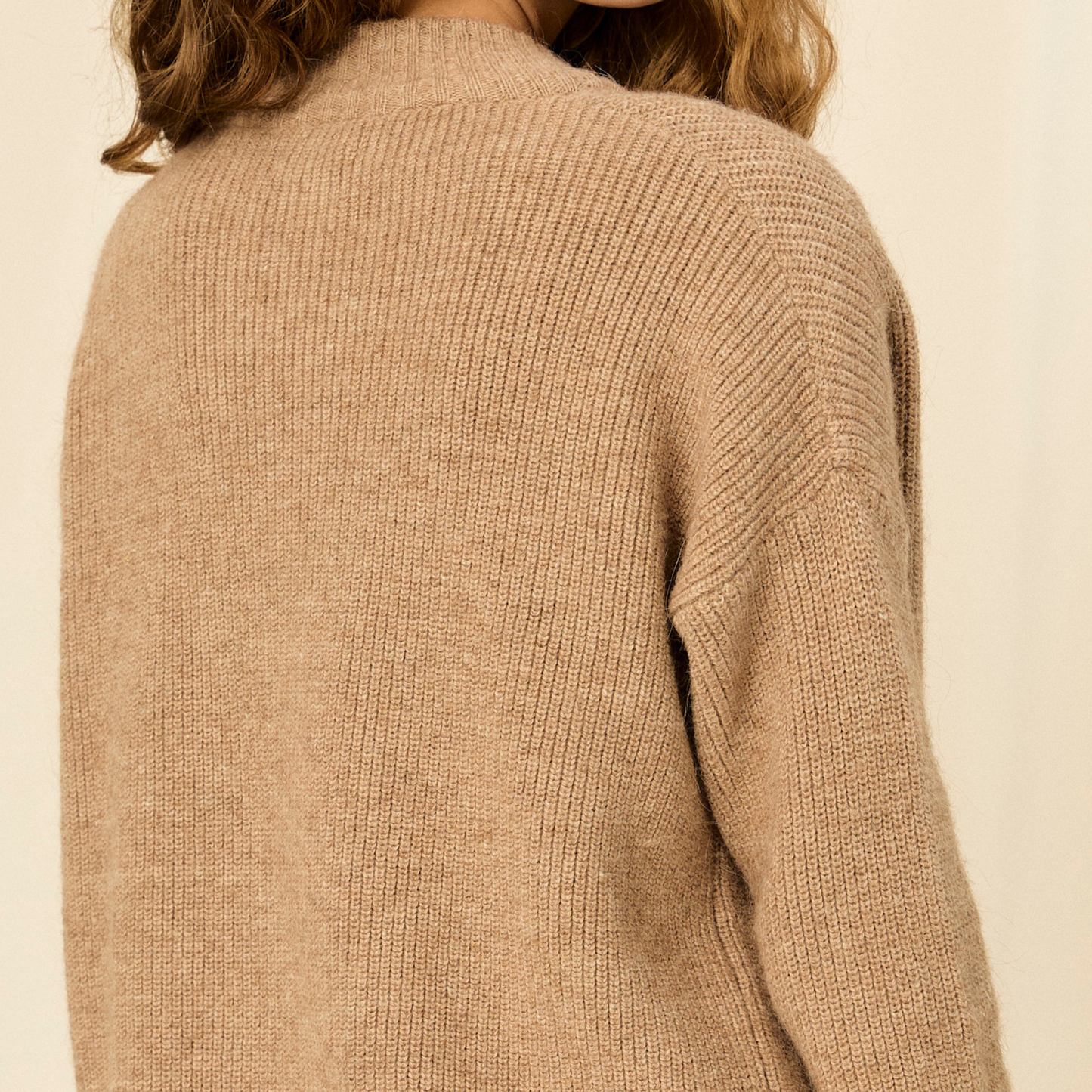 Nicola Cardigan | Llama, Merino & Cotton | Camel