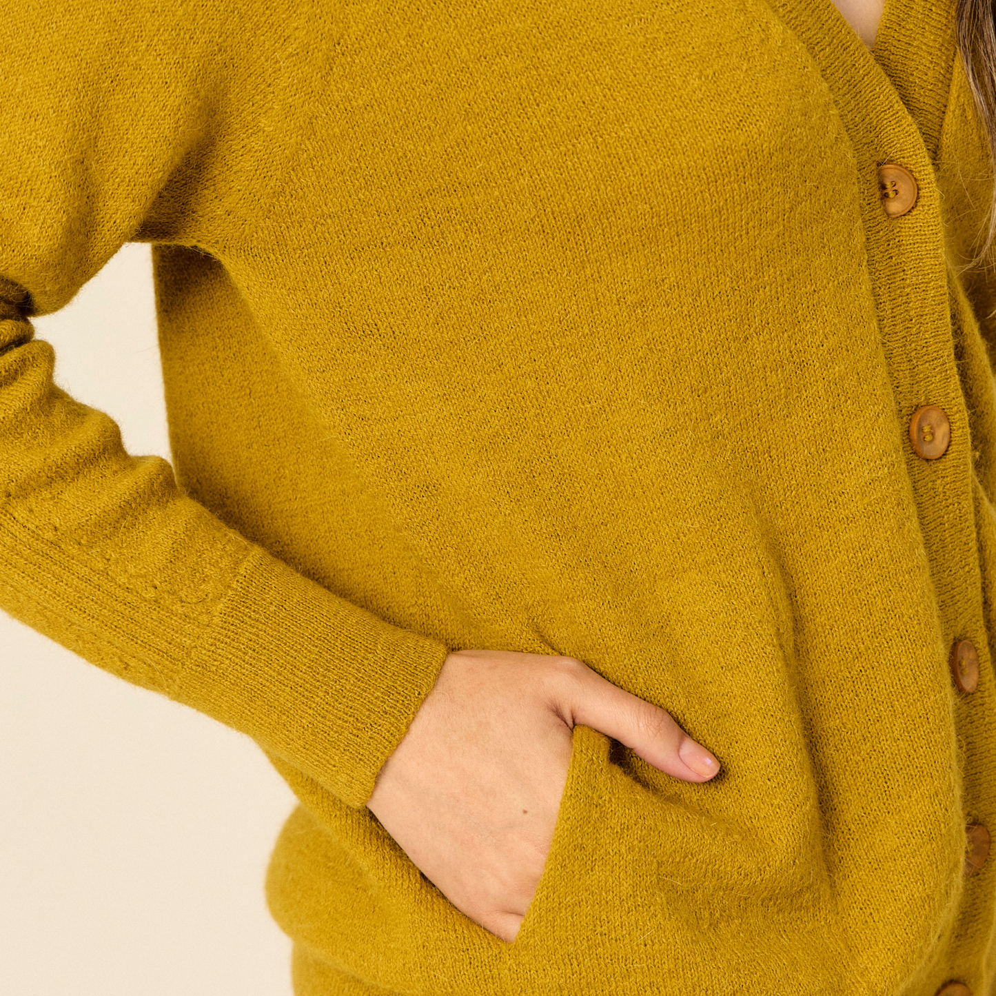 Nicola Cardigan | Llama, Merino & Cotton | Grey