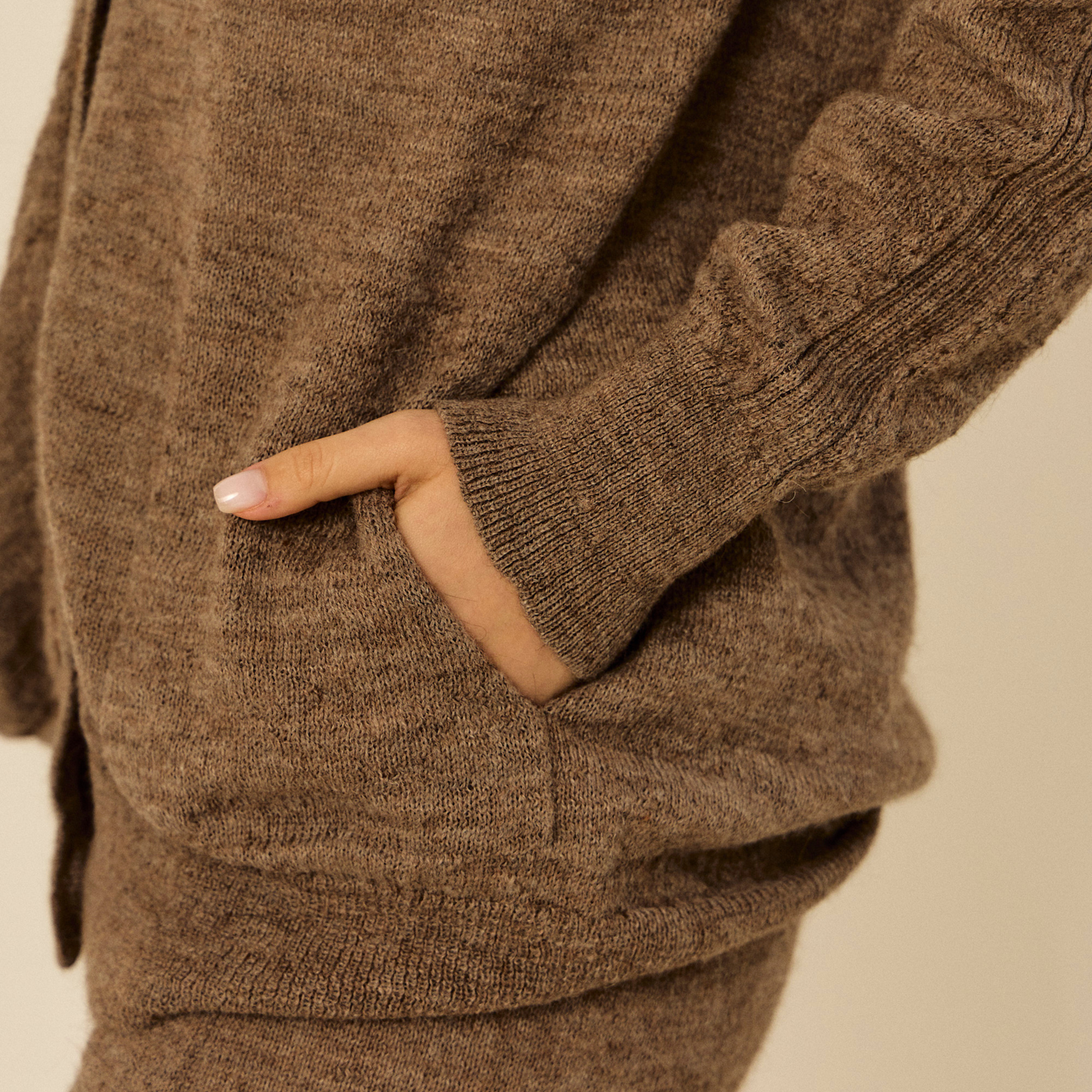 Nicola Cardigan | Llama, Merino & Cotton | Grey