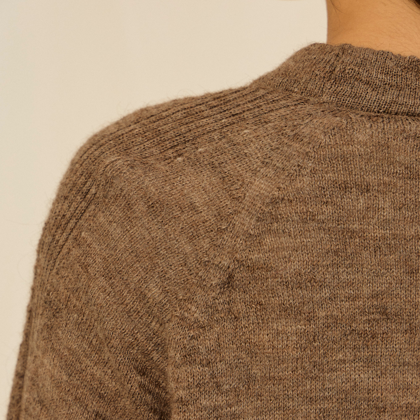 Nicola Cardigan | Llama, Merino & Cotton | Grey