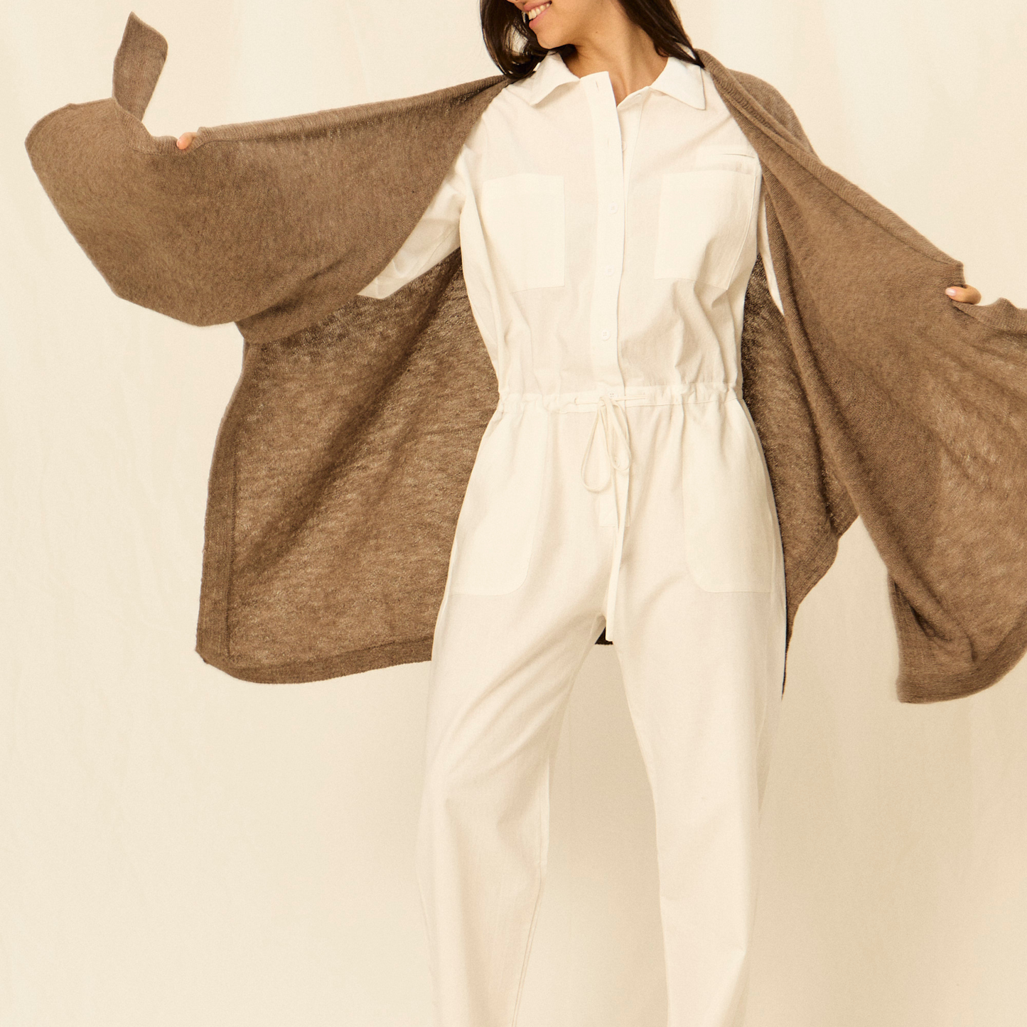 Ruana Marina | Llama & Merino | Pecán