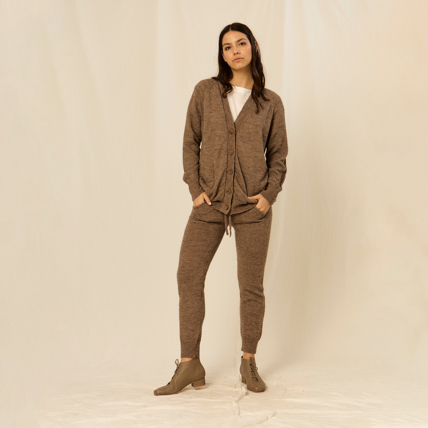 Nicola Cardigan | Llama, Merino & Cotton | Grey