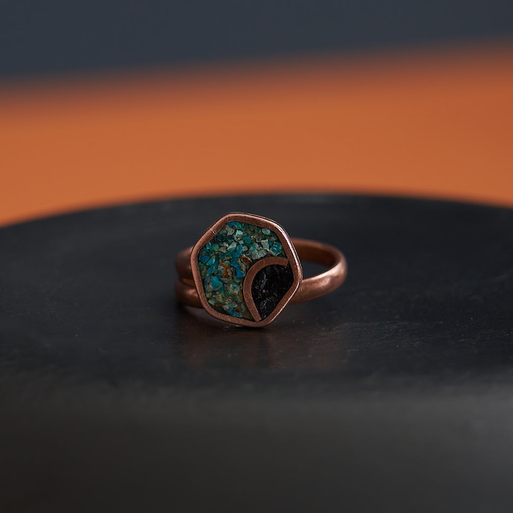 Anillos Dominique | Cobre y piedra natural | Varios Colores