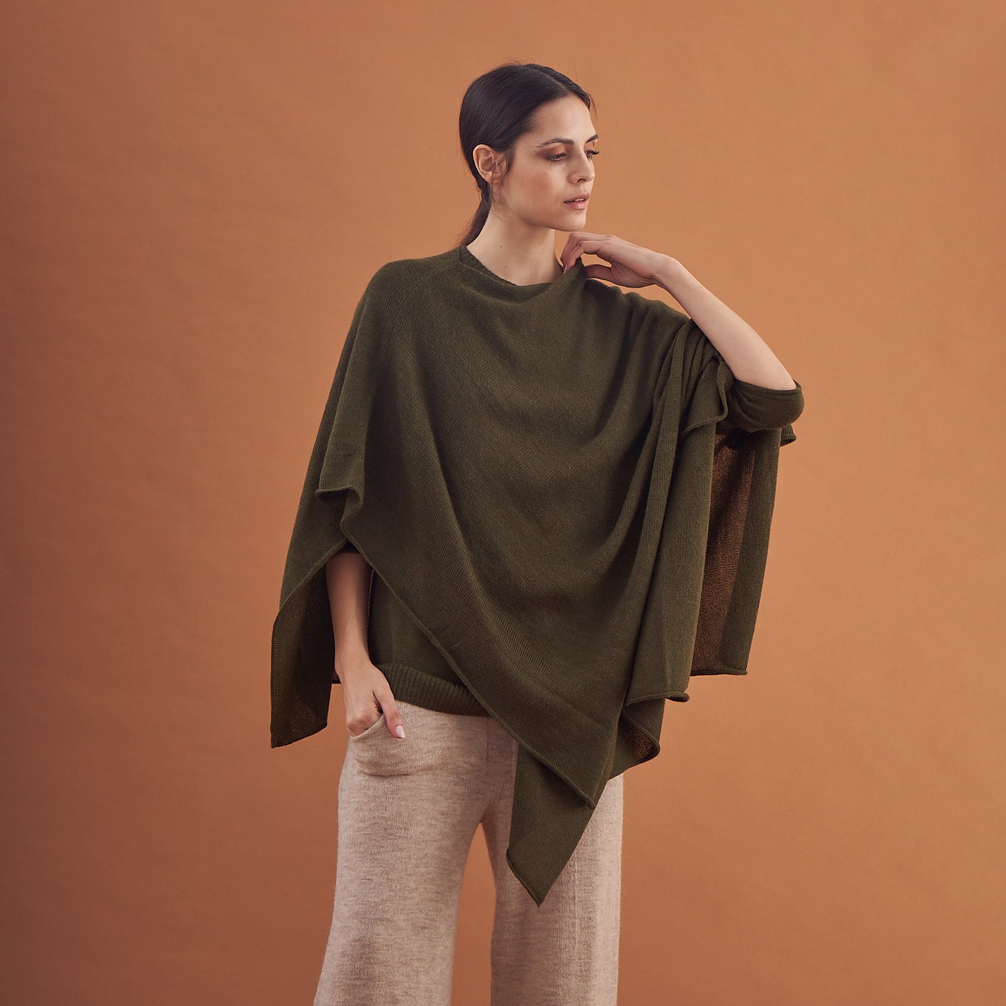 Poncho/Ruana Franc | Baby Alpaca | Green