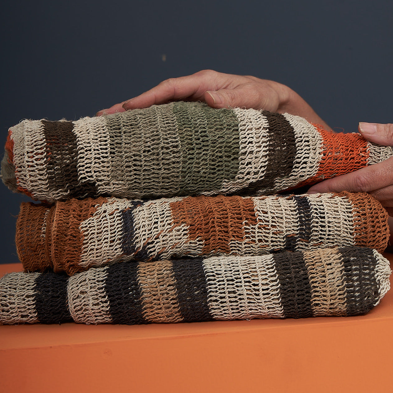 Paño H'on'at | Chaguar | Naranja, Verde y Marrones