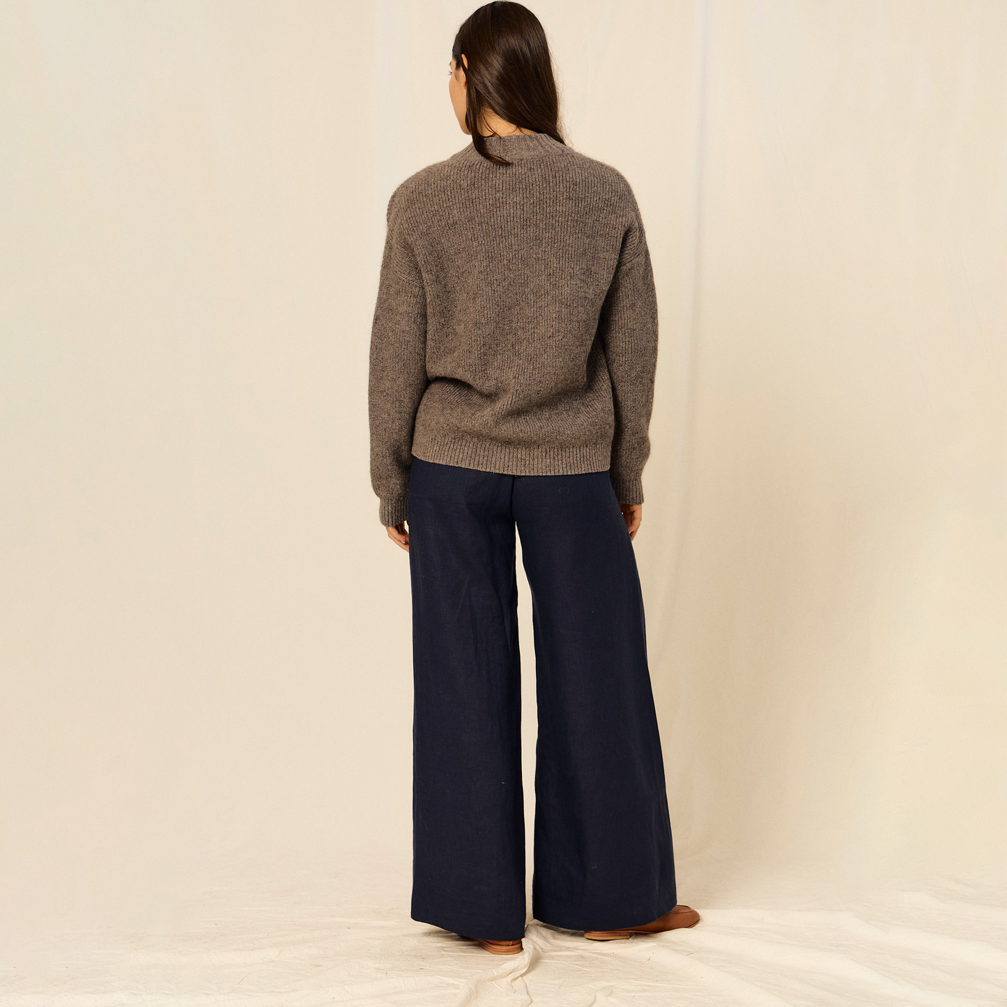 Nicola Cardigan | Llama, Merino & Cotton | Grey