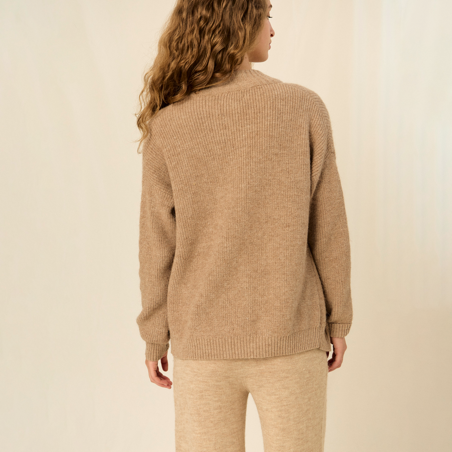 Nicola Cardigan | Llama, Merino & Cotton | Camel