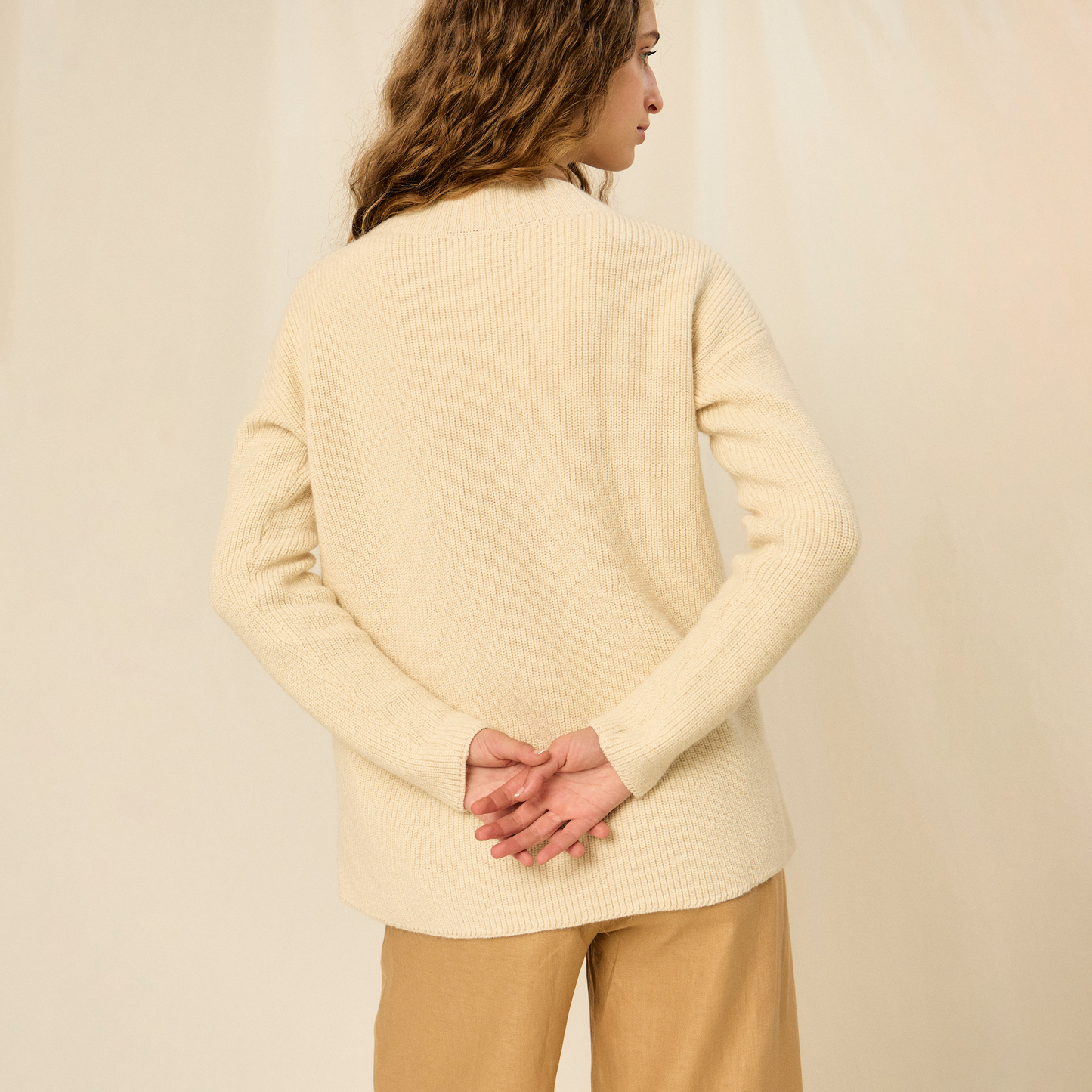 Sweater Augusta | Llama, Merino & Algodón | Natural