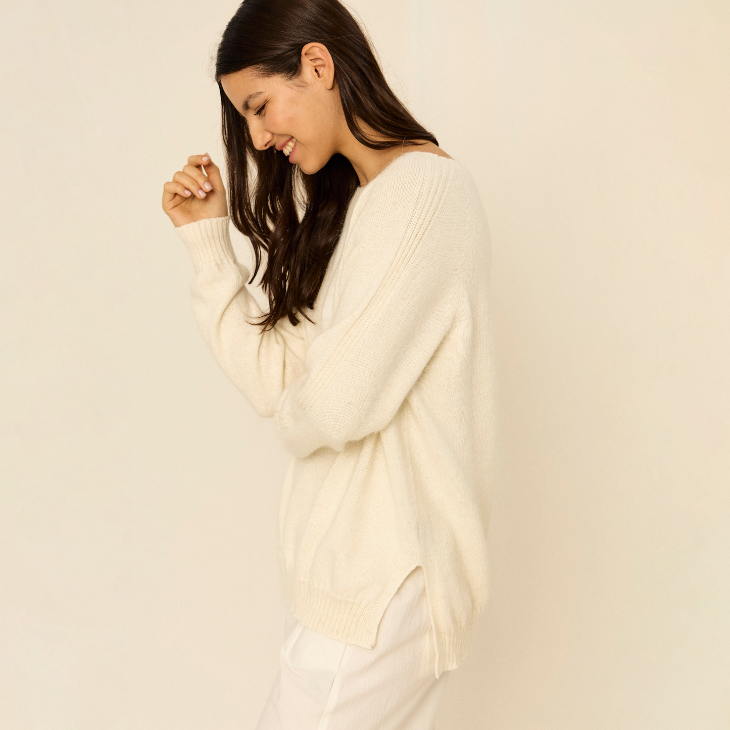 Sweater Anastasia | Llama, Merino & Algodón | Natural