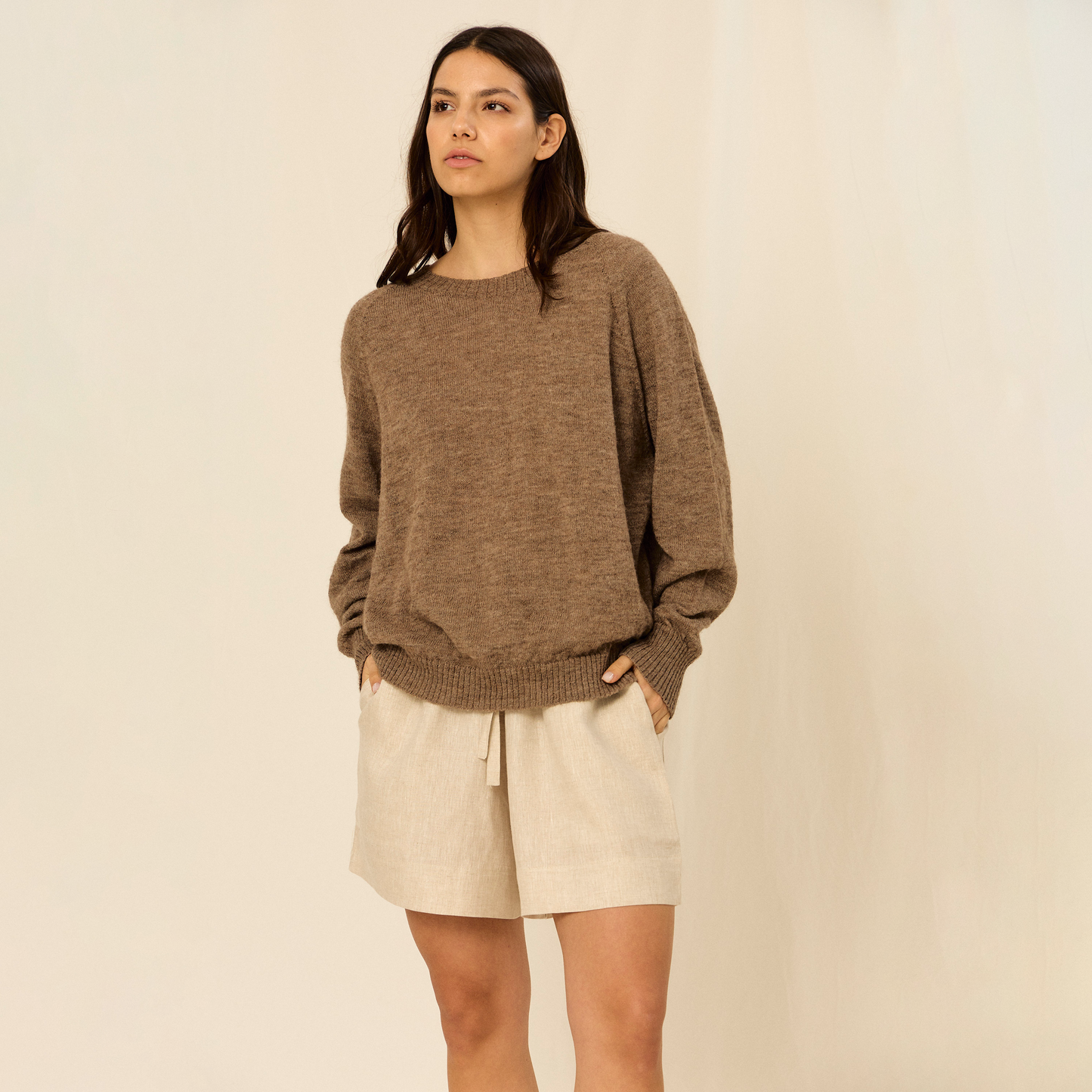 Sweater Clara | Llama & Merino | Pecán