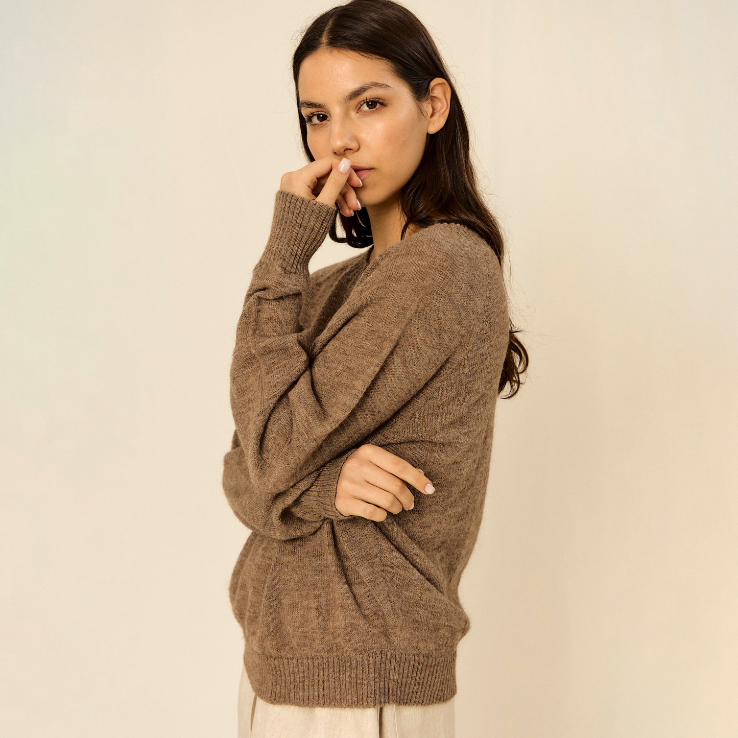 Sweater Clara | Llama & Merino | Pecán