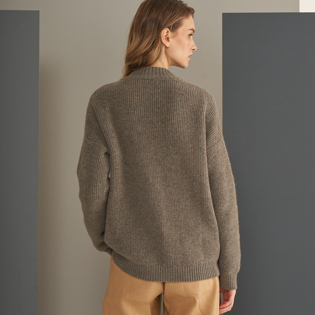 Nicola Cardigan | Llama, Merino & Cotton | Grey