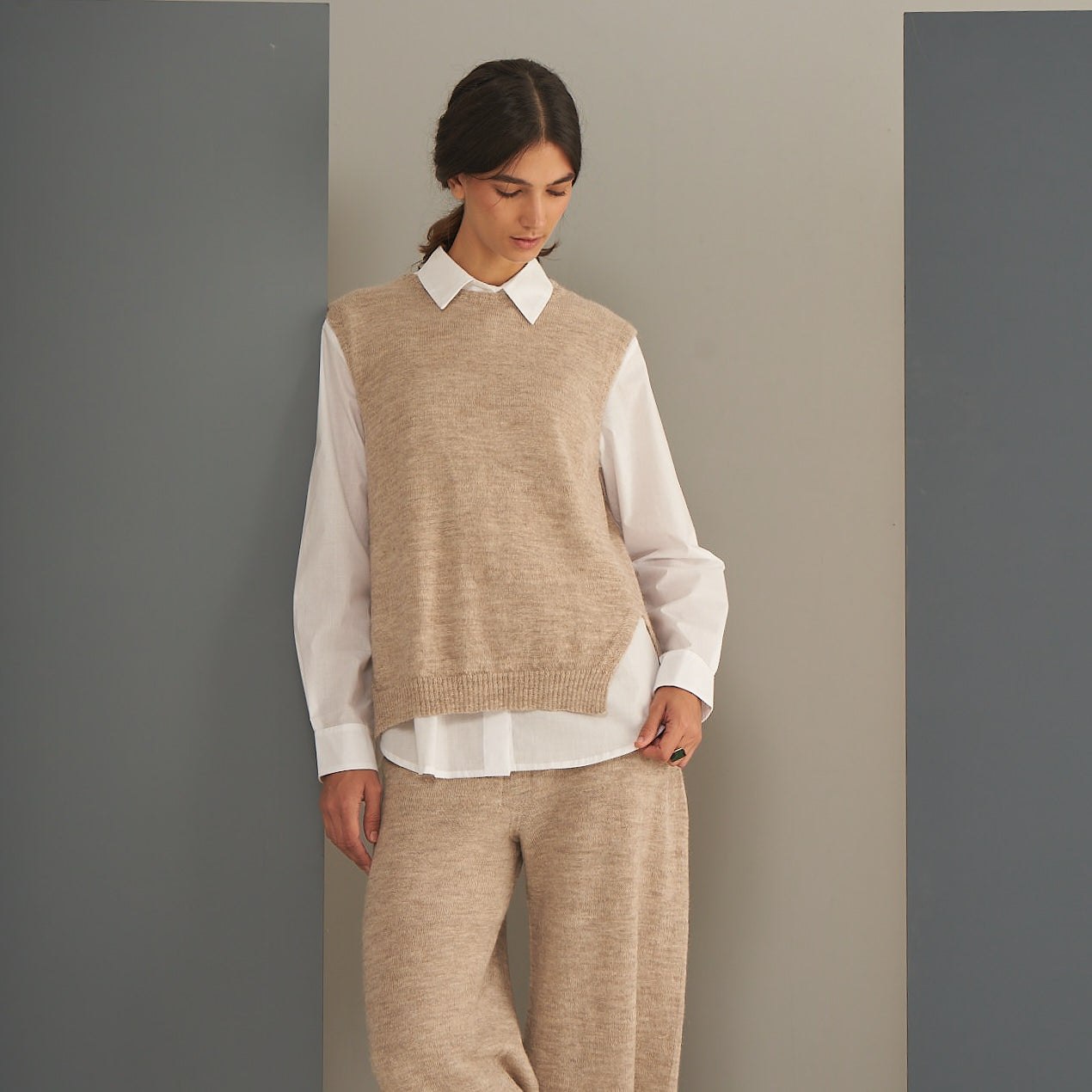 Chaleco Marisa | Llama & Merino | Lagrima