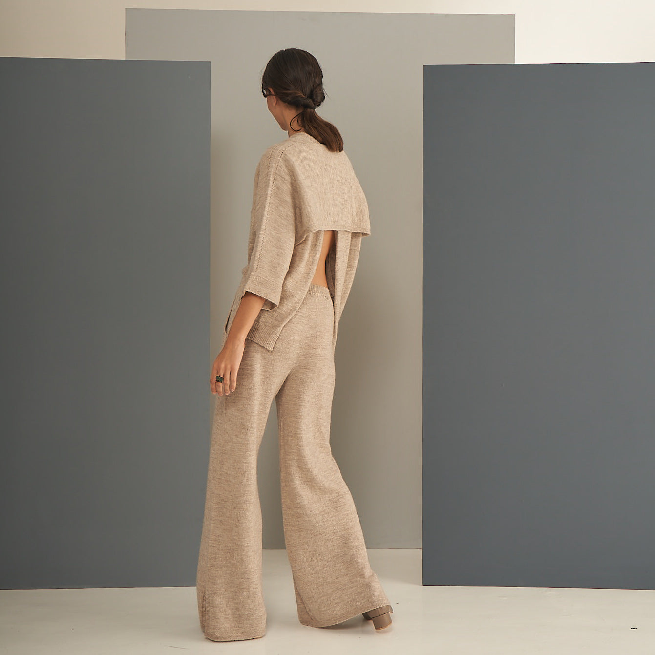 Maria Short Poncho Sweater | Llama and Merino | Teardrop