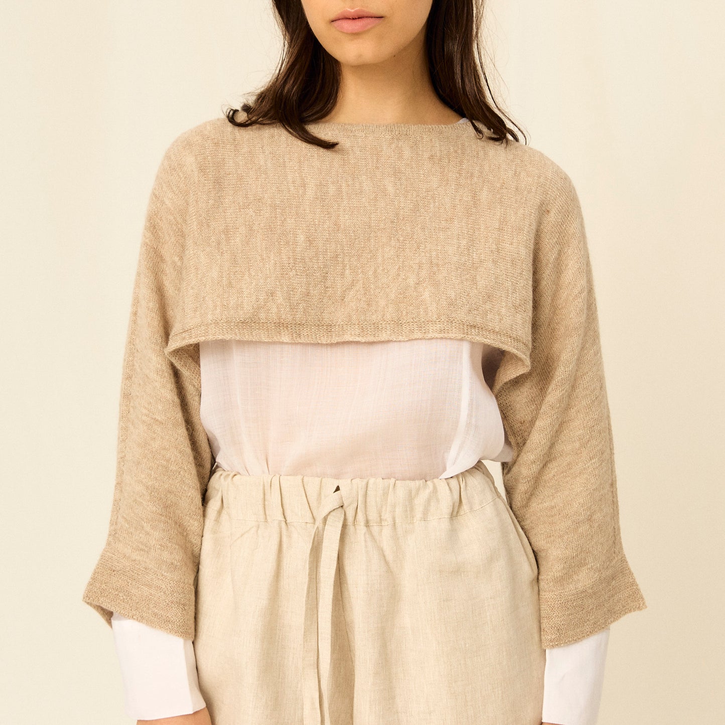 Maria Short Poncho Sweater | Llama and Merino | Teardrop