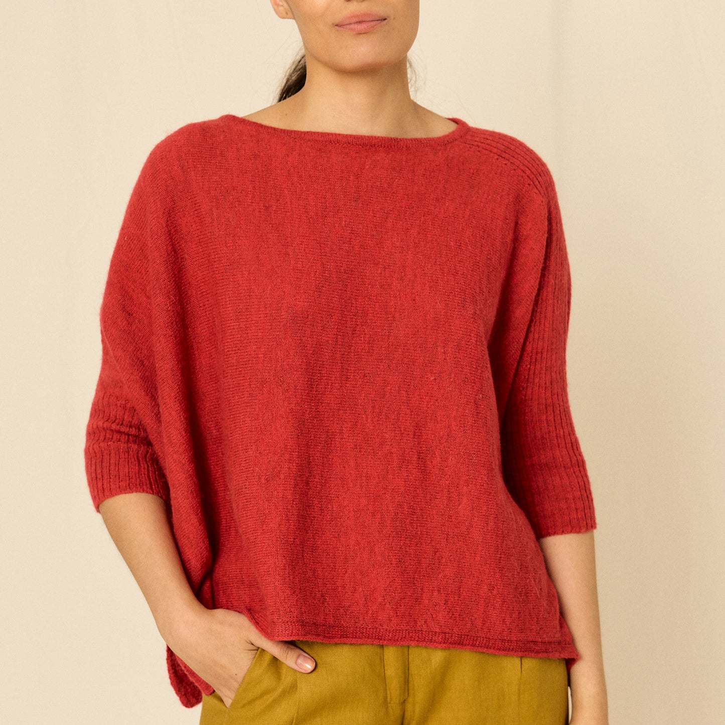Sweater Fadriana | Baby Llama & Merino | Tomate