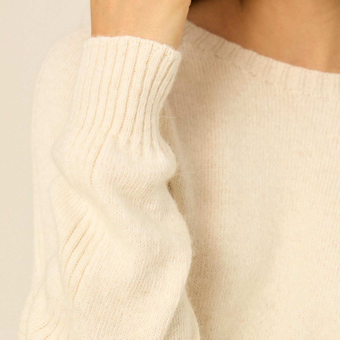 Sweater Anastasia | Llama, Merino & Algodón | Natural