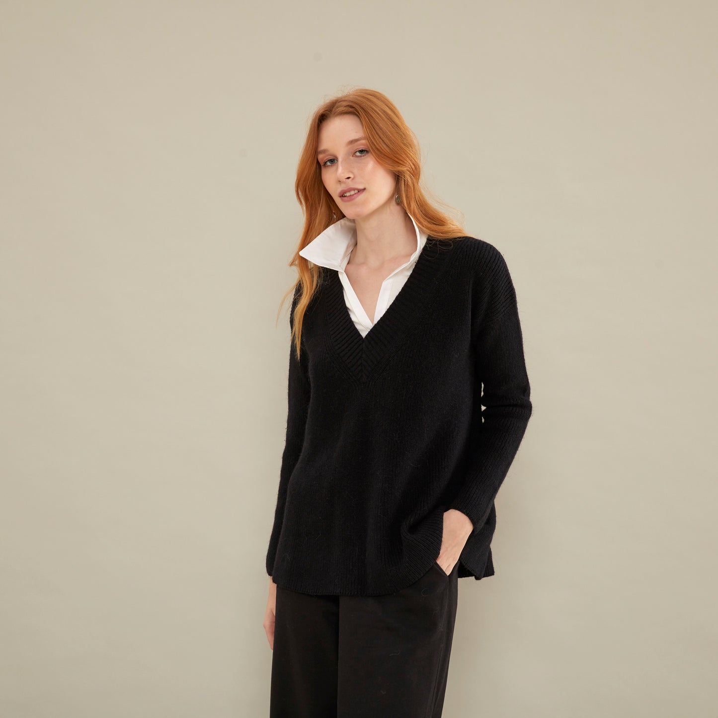 Sweater Augusta | Llama, Merino & Algodón | Negro