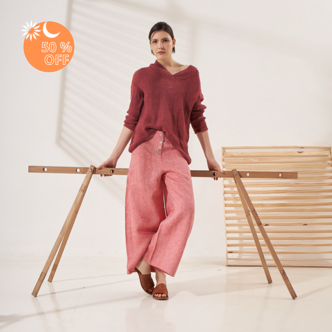 Olga pants | Linen | Red