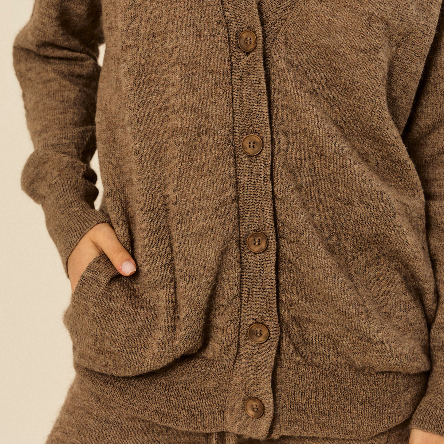 Nicola Cardigan | Llama, Merino &amp; Cotton | Grey 