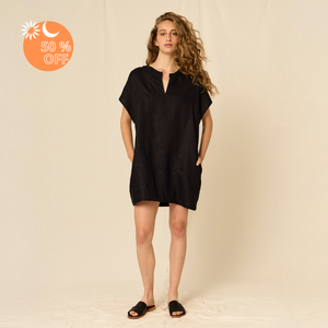 Melina Dress | Linen | Black