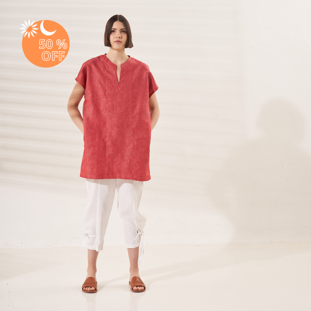 Victoria Dress | Linen | Red