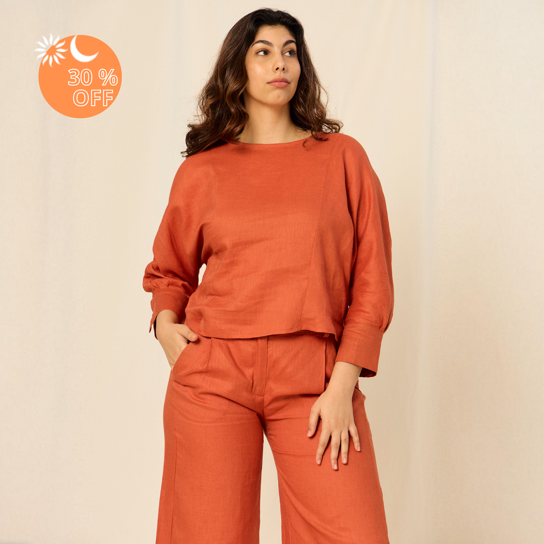 Top Brenda | Lino | Mandarina