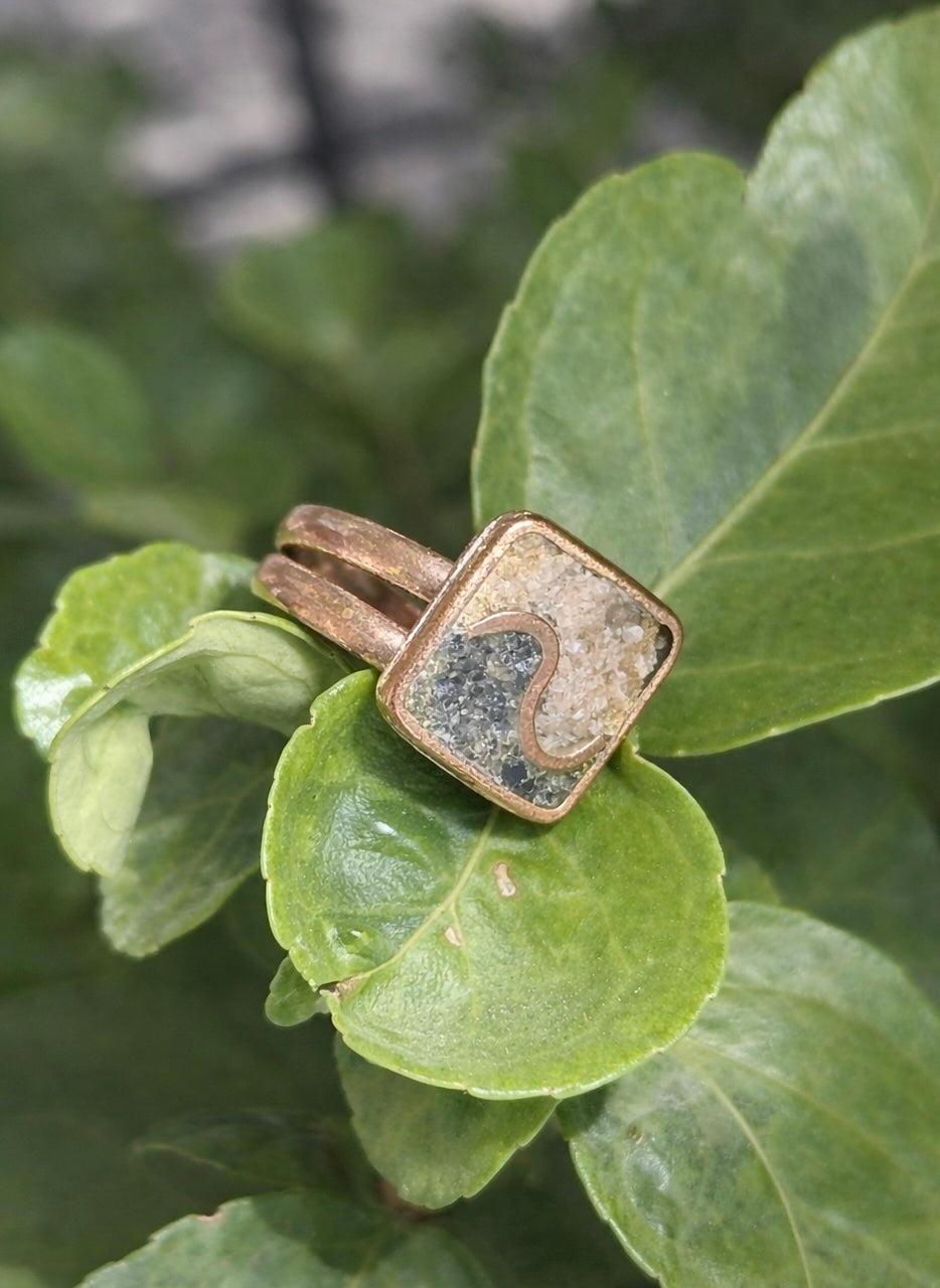 Anillos Laura| Cobre, Rodocrosita y Turmalina Negra