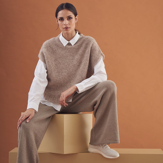 Joaquina Vest | Baby Alpaca | Beige 