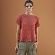 Pía T-shirt | Llama, Merino &amp; Cotton | Salmon