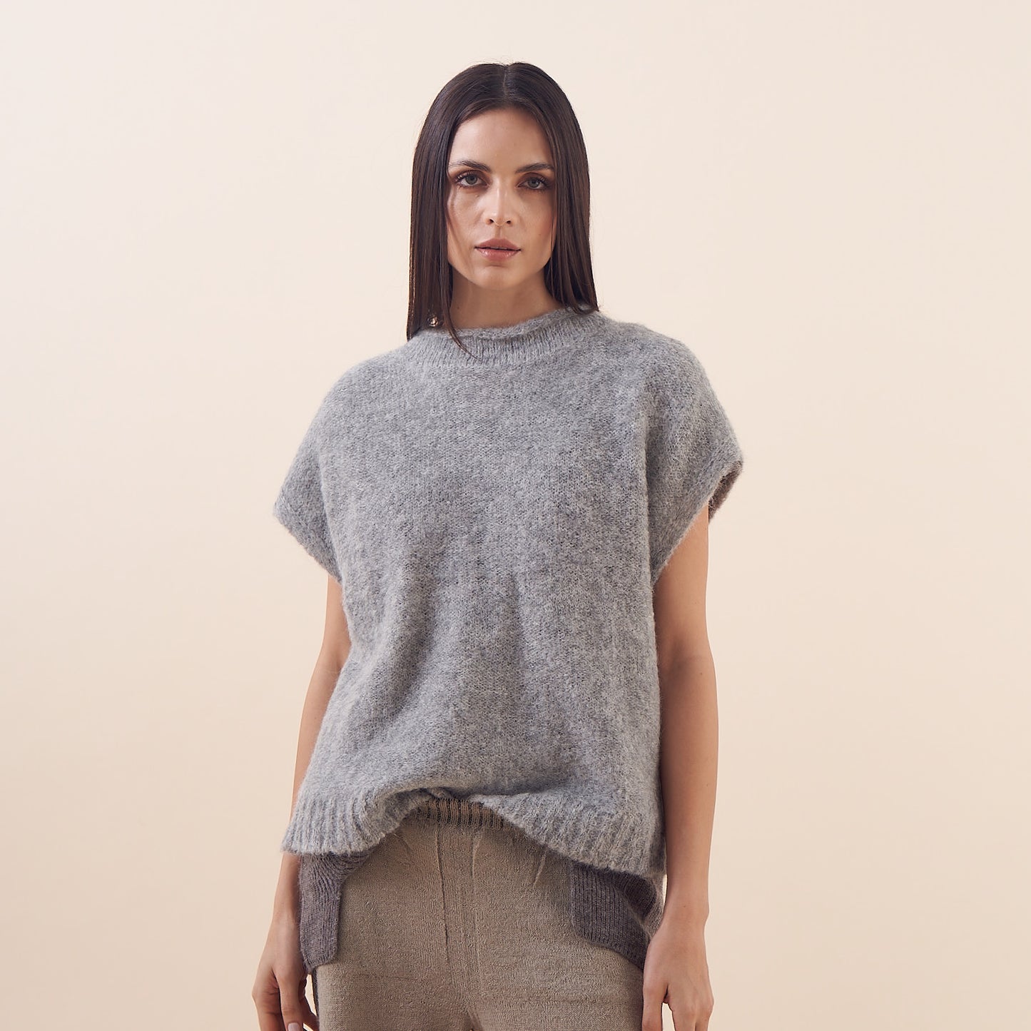 Joaquina Vest | Baby Alpaca | Light grey 