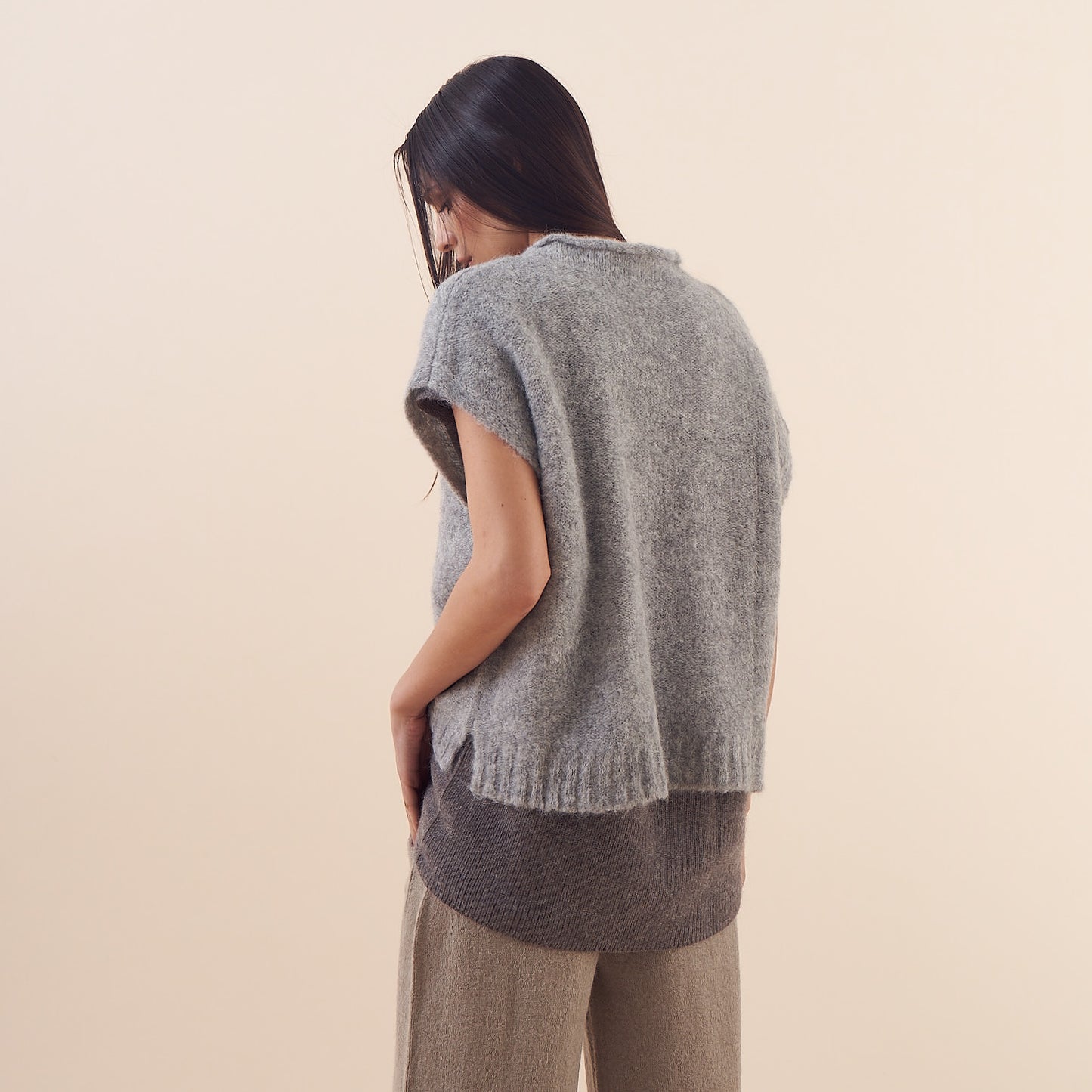 Joaquina Vest | Baby Alpaca | Light grey 