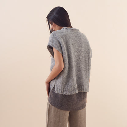 Joaquina Vest | Baby Alpaca | Light grey 