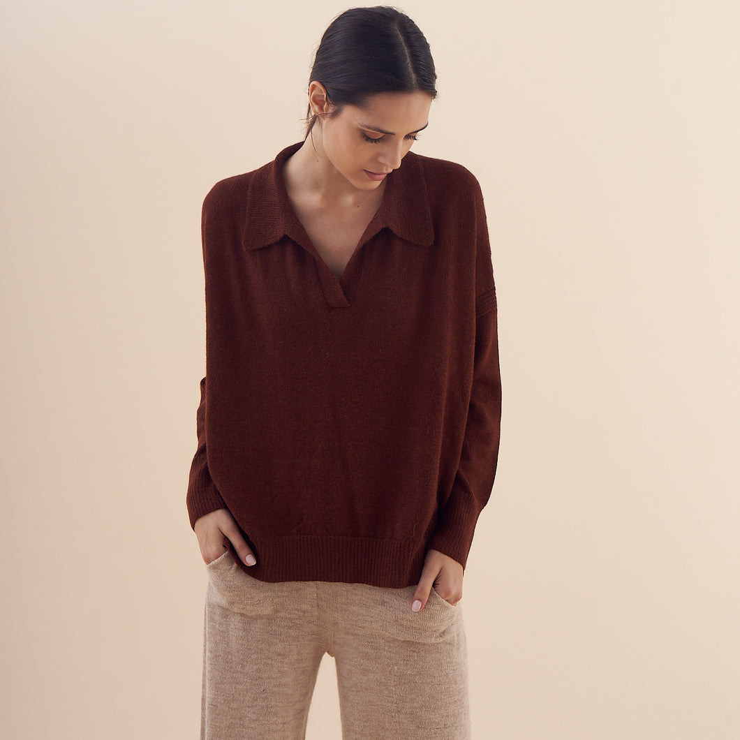 Sweater Monsieur | Baby Alpaca | Cobre