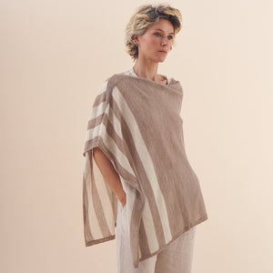 Poncho Faplana | Baby Alpaca | Natural &amp; Beige