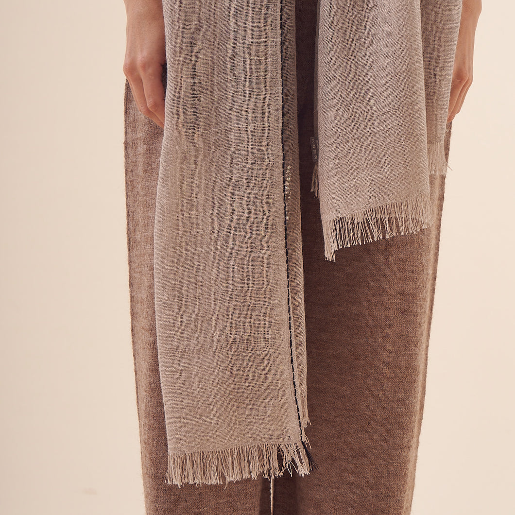 Ayekan Shawl | Baby Alpaca | Gray & Lavender 