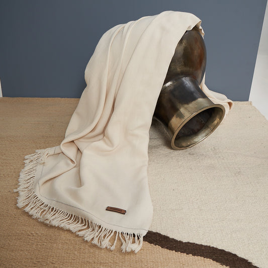 Lima Blanket | Cotton | Natural with black stripes