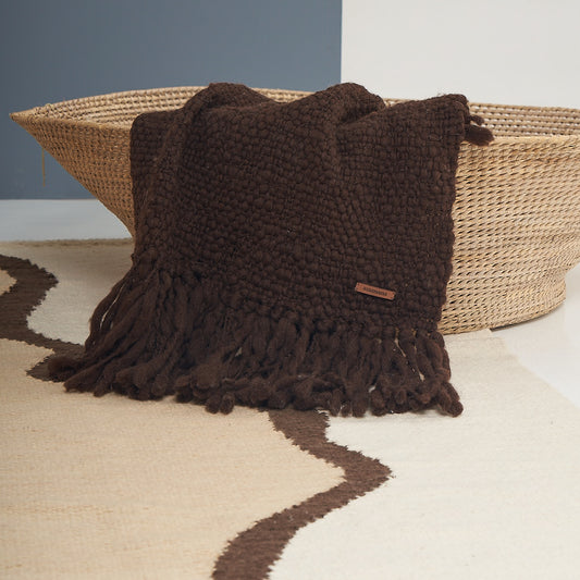 Bedspread Delicia | Merino wool | Brown