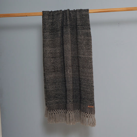 Nicolasa Blanket | Baby Llama | Gray &amp; Black