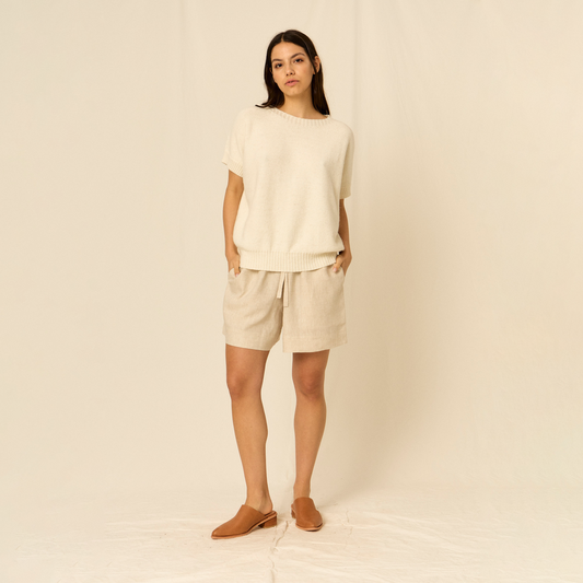 Sweater Nicasia | Llama, Merino & Algodón | Natural