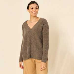 Augusta Sweater | Llama, Merino &amp; Cotton | Taupe