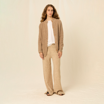 Nicola Cardigan | Llama, Merino &amp; Cotton | Camel