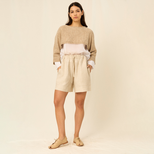Sweater Poncho Corto María  | Llama y Merino | Lagrima