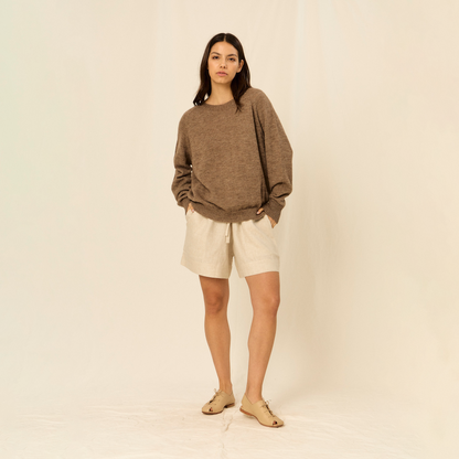 Sweater Clara | Llama & Merino | Pecán