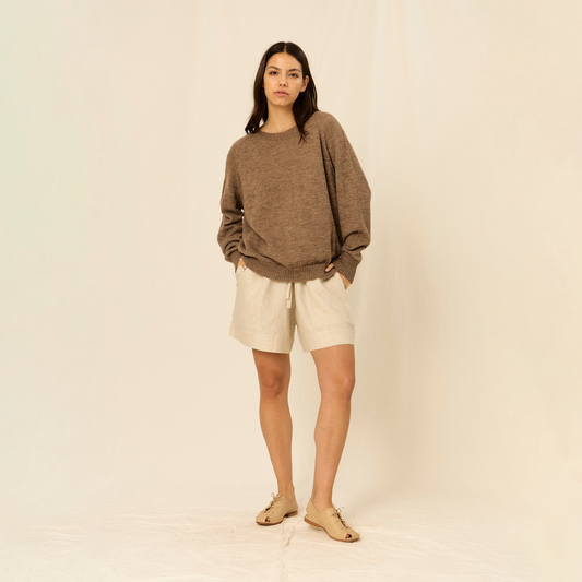 Sweater Clara | Llama & Merino | Pecán