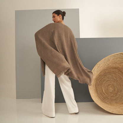 Ruana Roberta | Llama & Merino | Gris