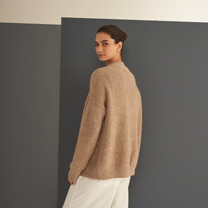 Nicola Cardigan | Llama, Merino &amp; Cotton | Beige